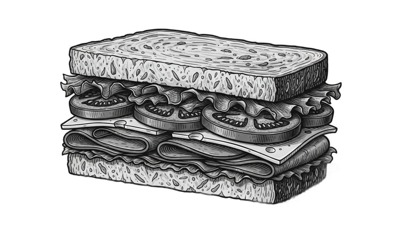 sandwich png black and white PNG transparent background