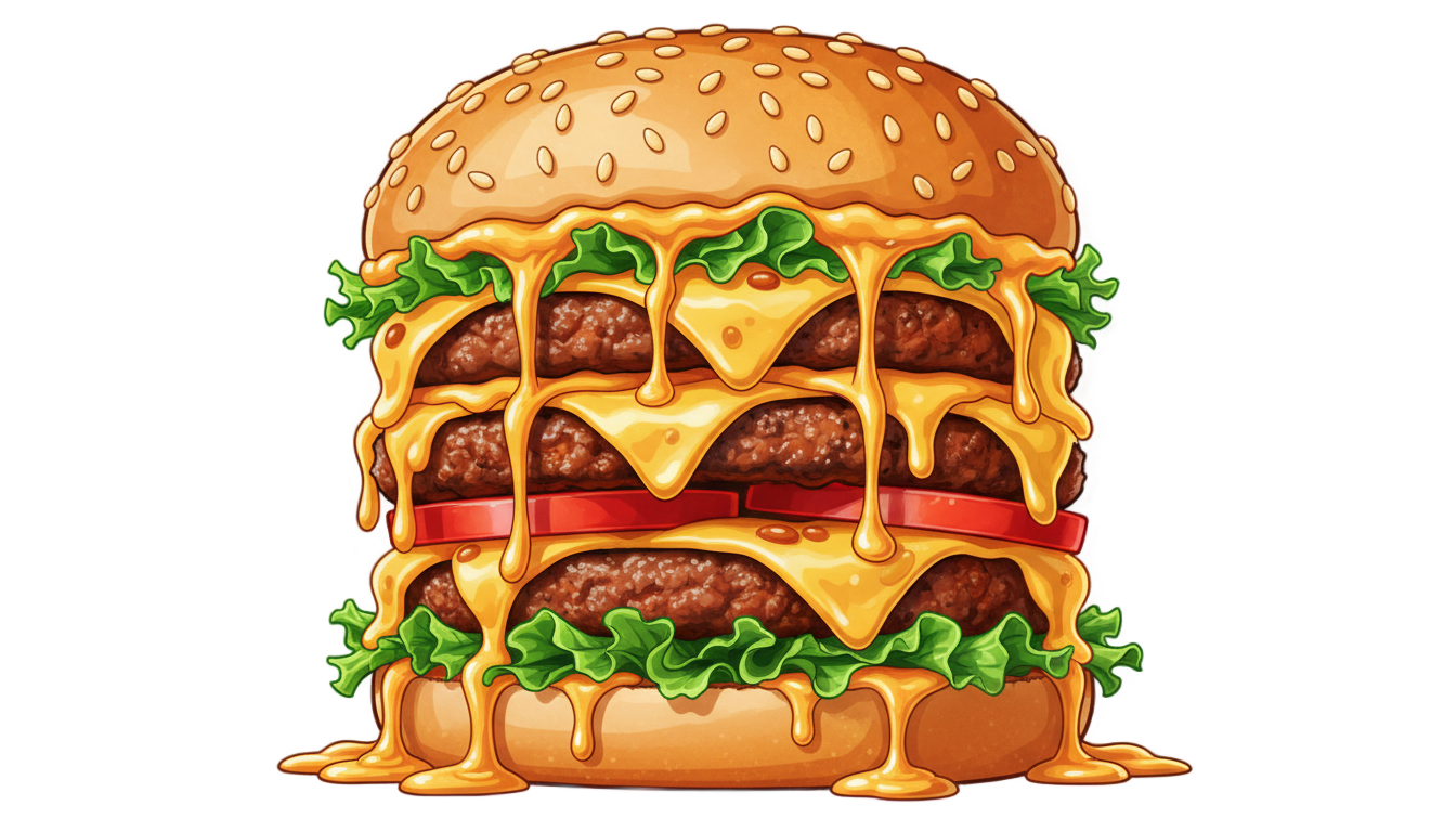 cartoon burger png PNG transparent background