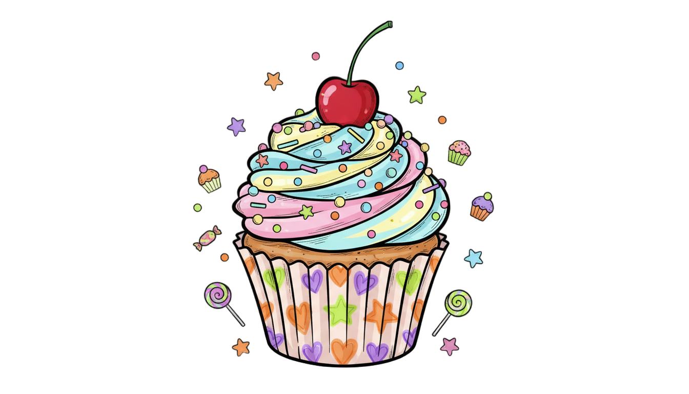 cupcake illustration png PNG transparent background