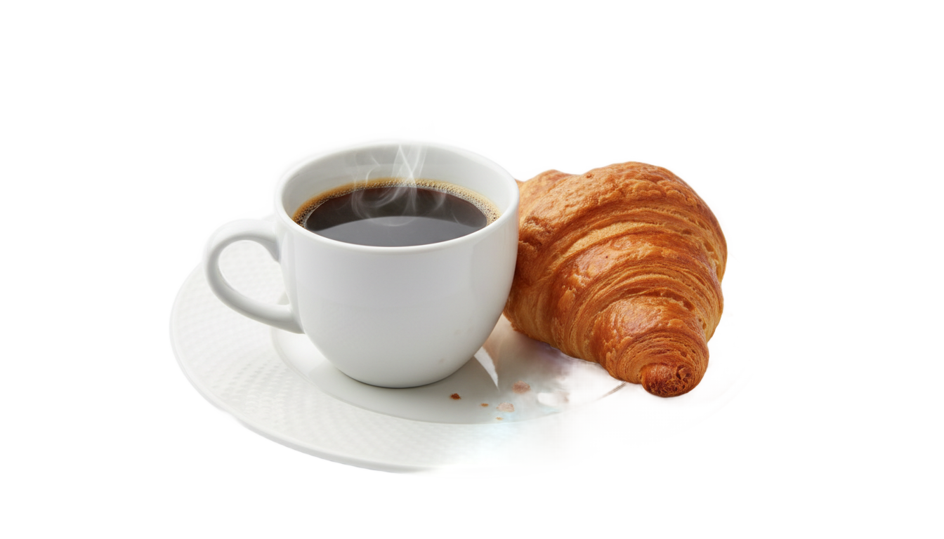 coffee and croissant png PNG transparent background