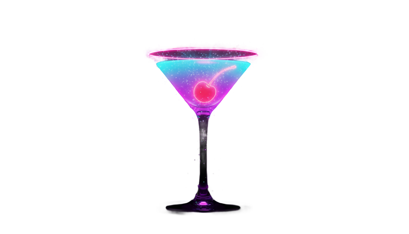 neon cocktail png PNG transparent background
