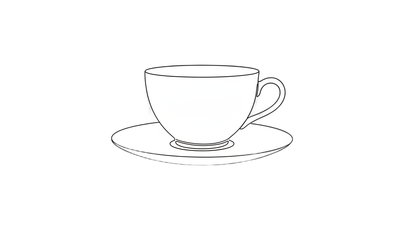tea cup outline png PNG transparent background