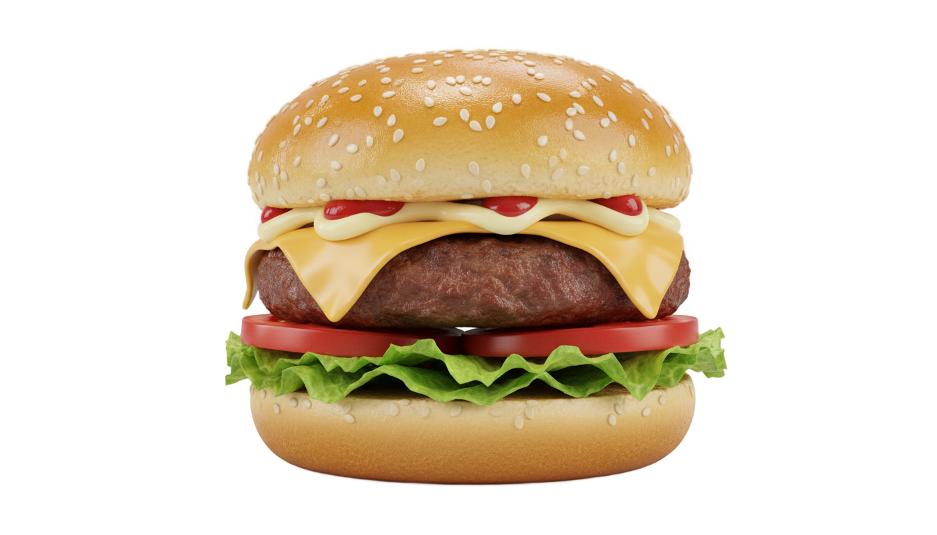 burger 3d png PNG transparent background