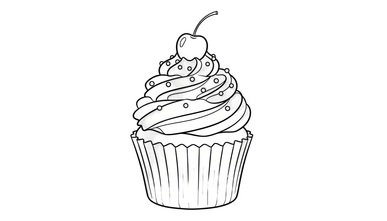 cupcake clipart black and white png PNG transparent background
