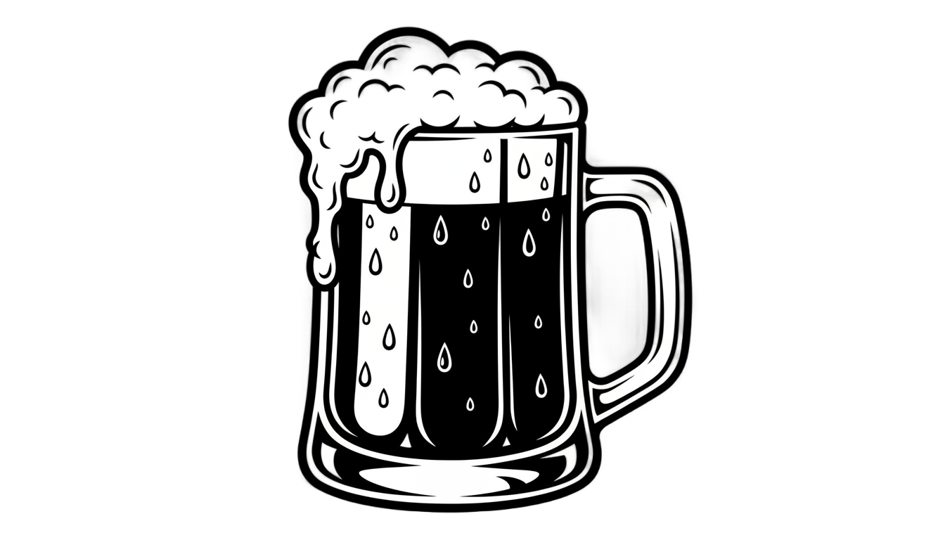 beer clipart black and white png PNG transparent background