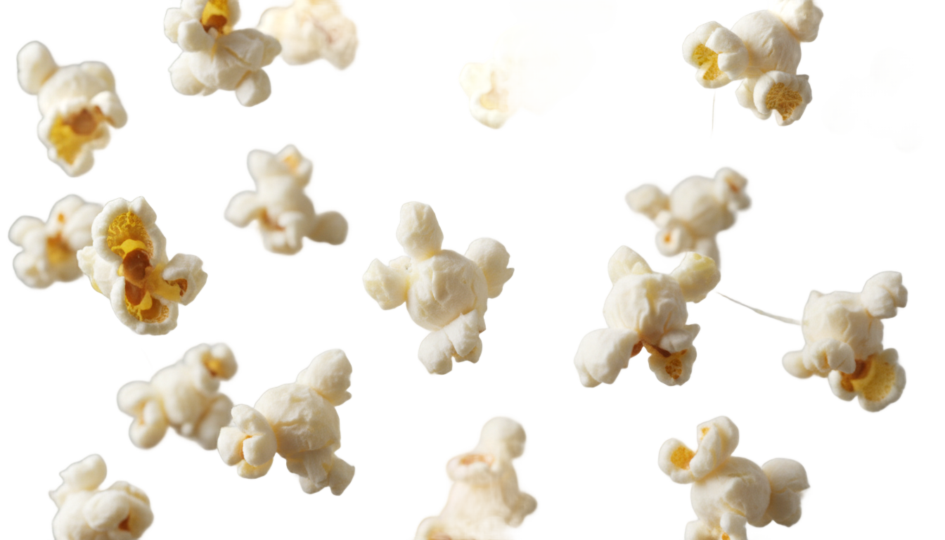 flying popcorn png PNG transparent background