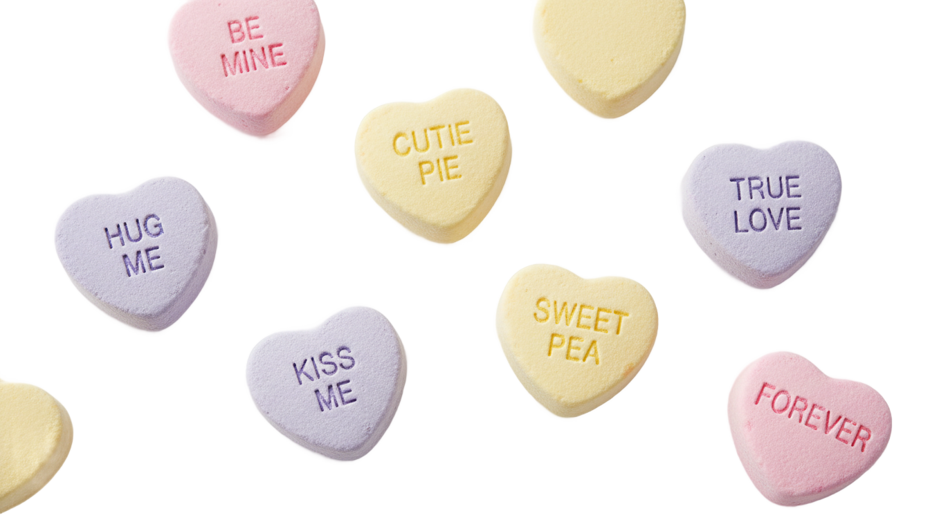 valentine's day candy hearts png PNG transparent background