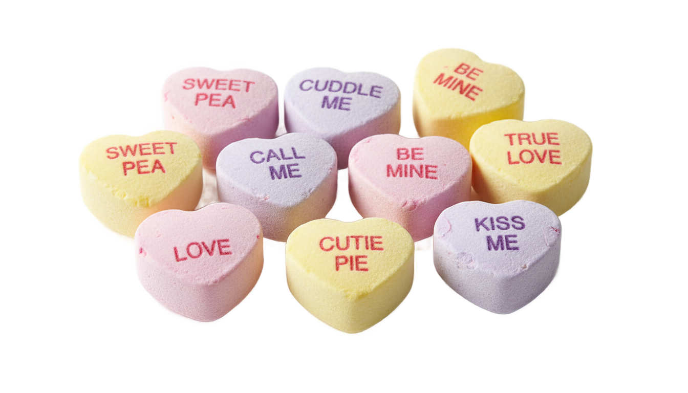 valentine's day candy hearts png PNG transparent background