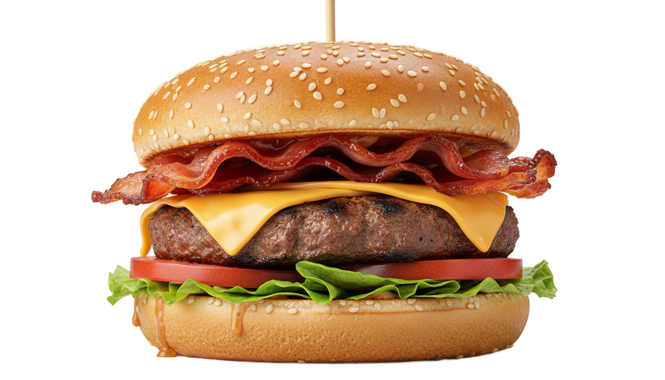 burger bacon png PNG transparent background