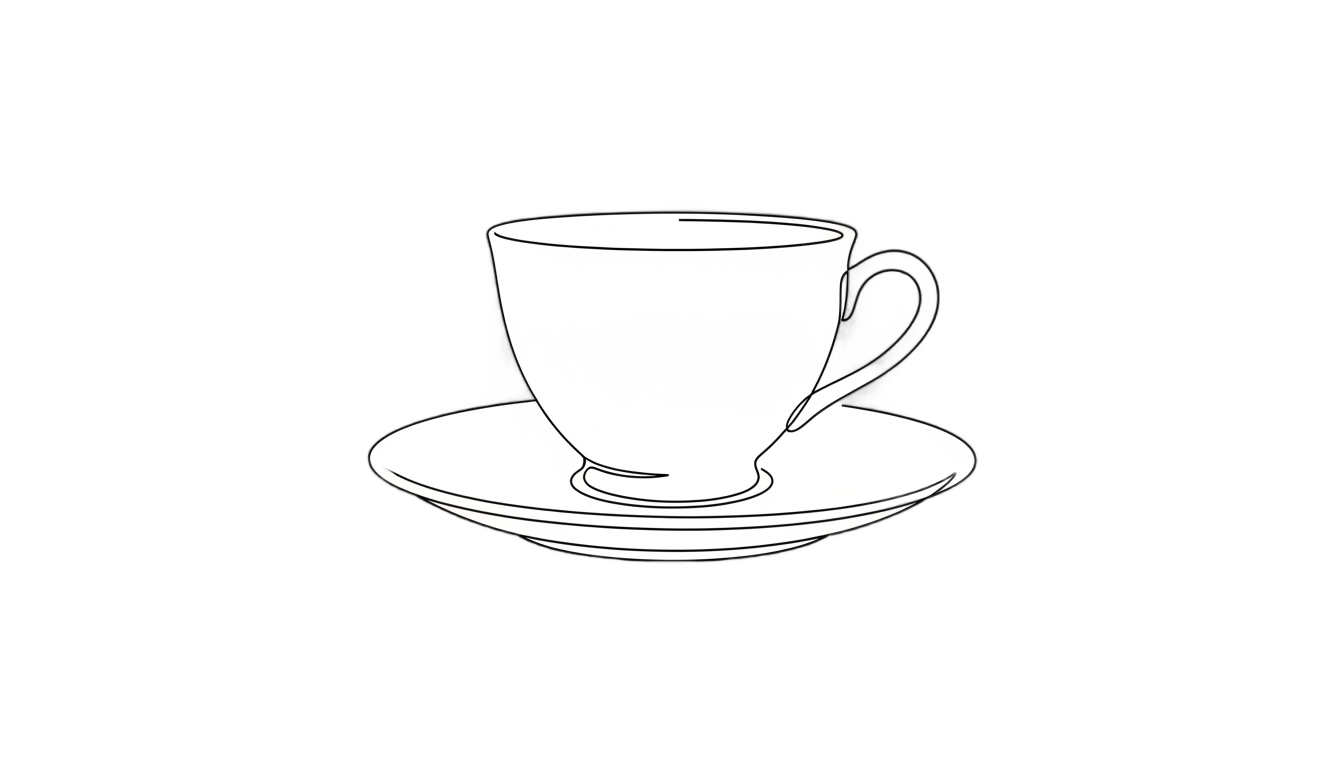 tea cup outline png PNG transparent background