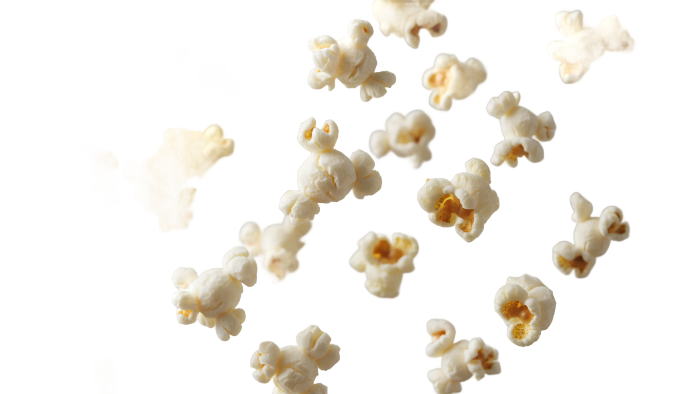 flying popcorn png PNG transparent background