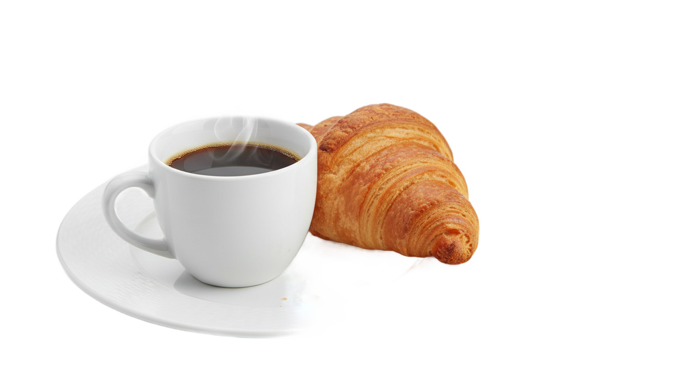 coffee and croissant png PNG transparent background