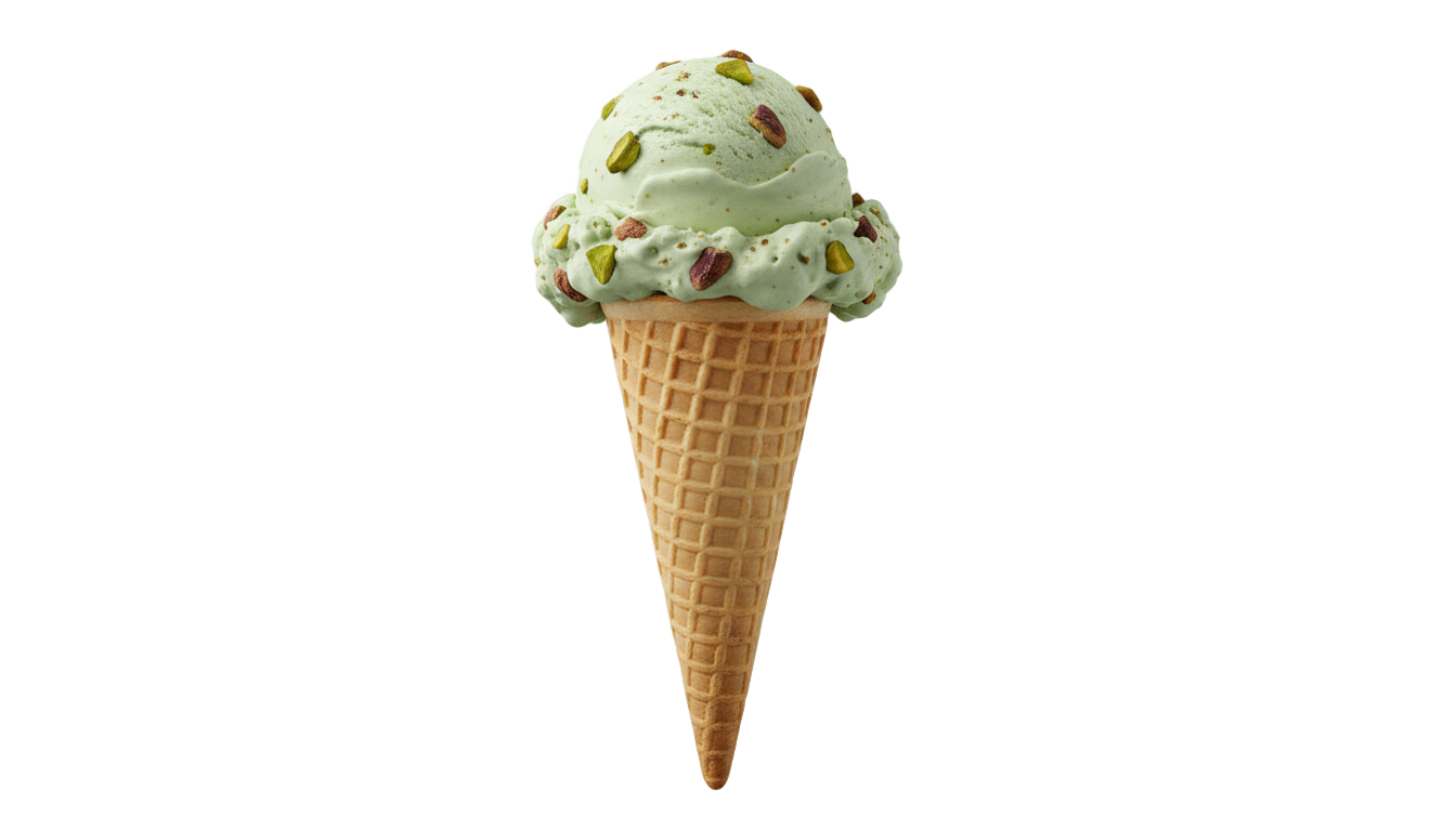pistachio ice cream cone png PNG transparent background