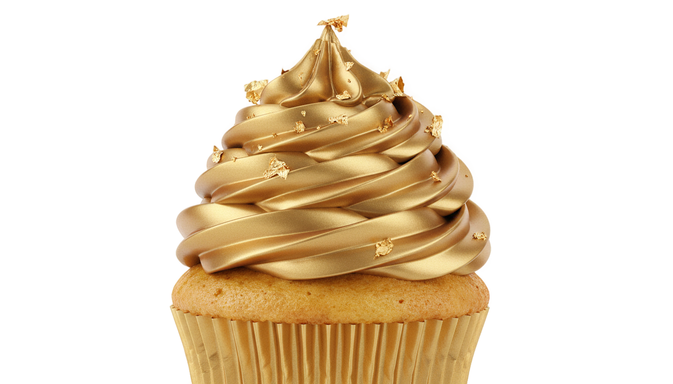 gold cupcake png PNG transparent background