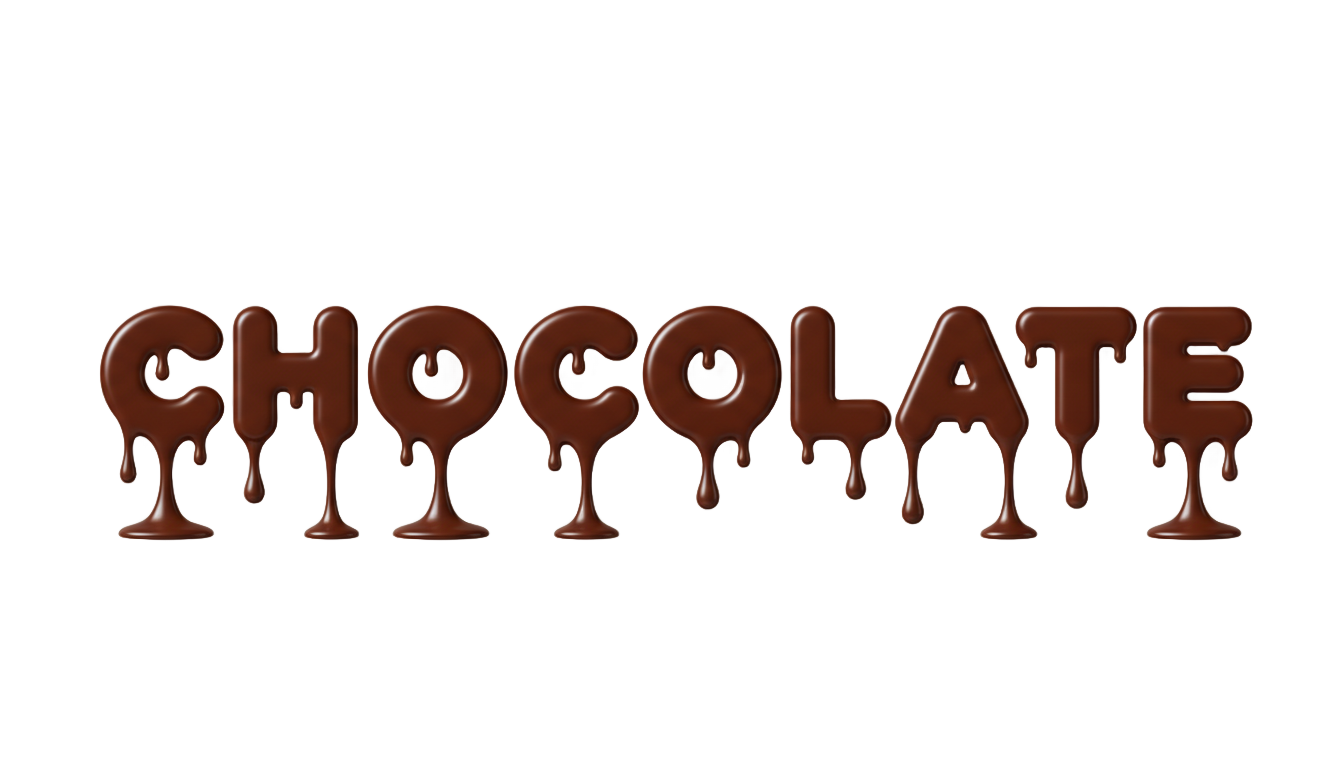 chocolate word png PNG transparent background