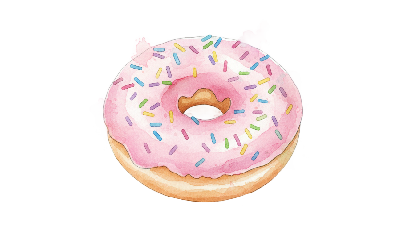watercolor donut png PNG transparent background