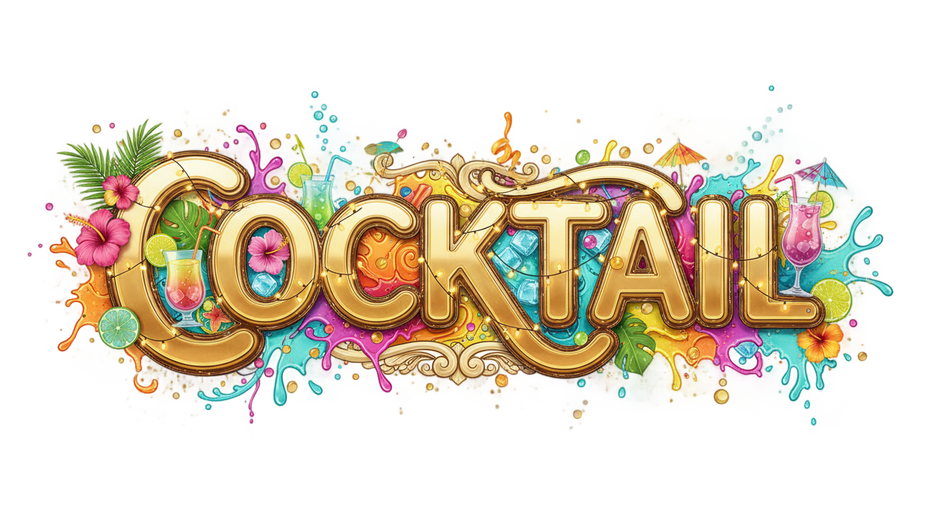 cocktail text png PNG transparent background