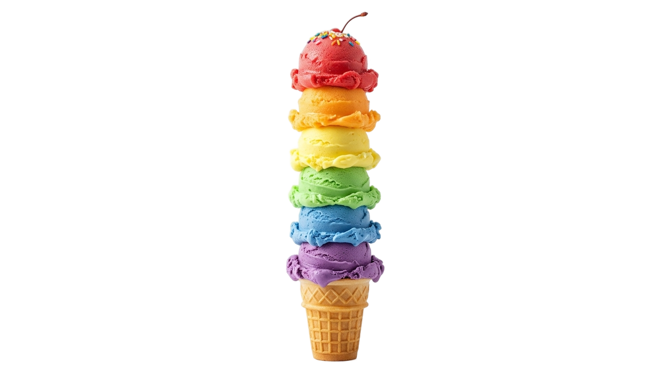 rainbow ice cream png PNG transparent background