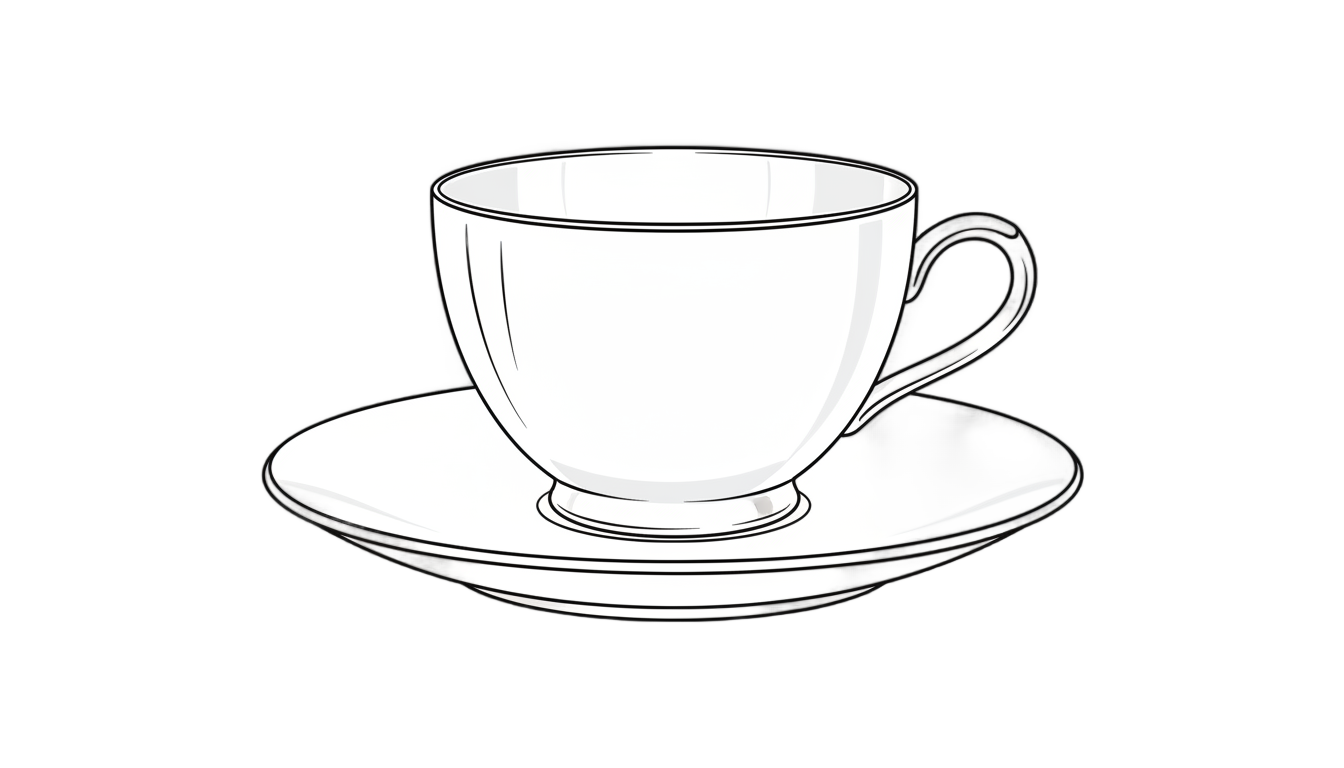 tea cup png black and white PNG transparent background