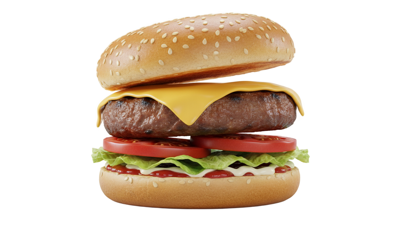 burger 3d png PNG transparent background