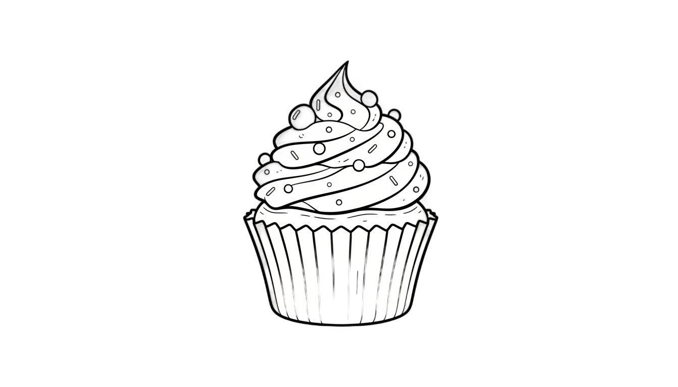 cupcake clipart black and white png PNG transparent background