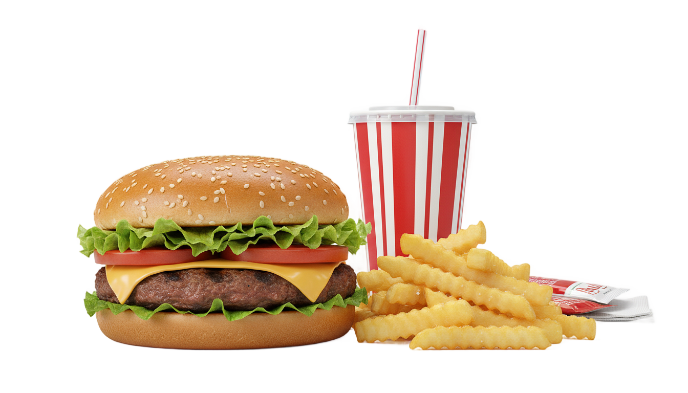 burger meal png PNG transparent background