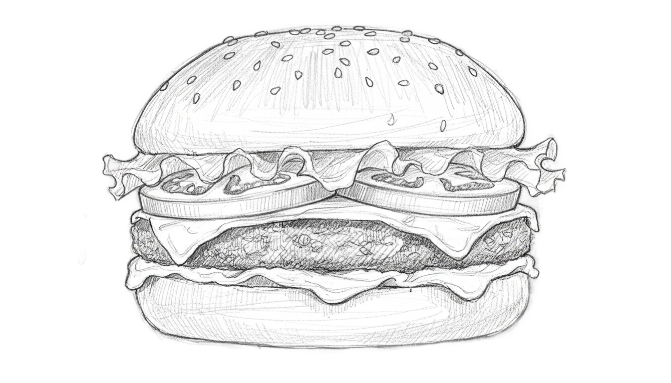 burger sketch png PNG transparent background