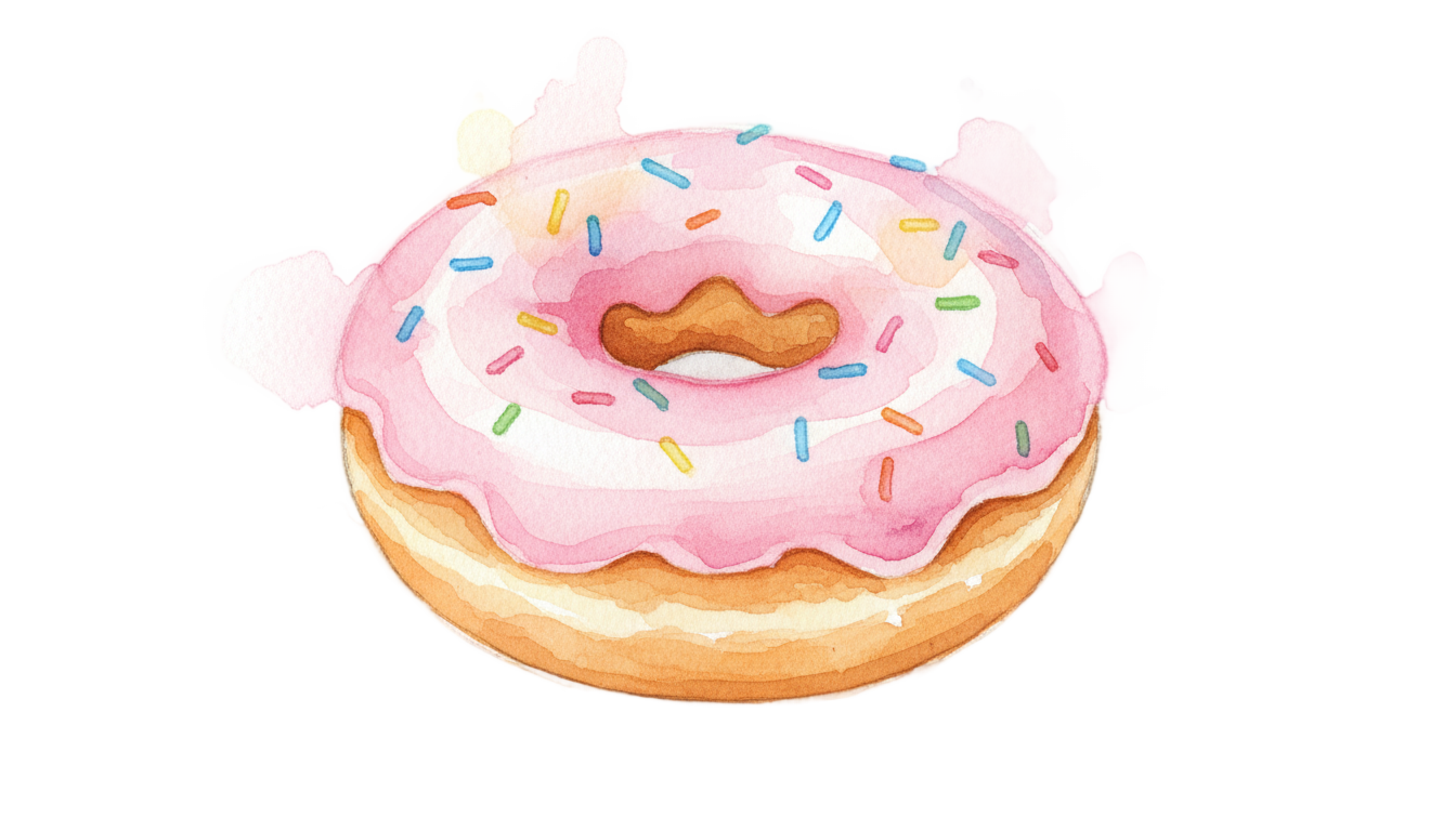 watercolor donut png PNG transparent background