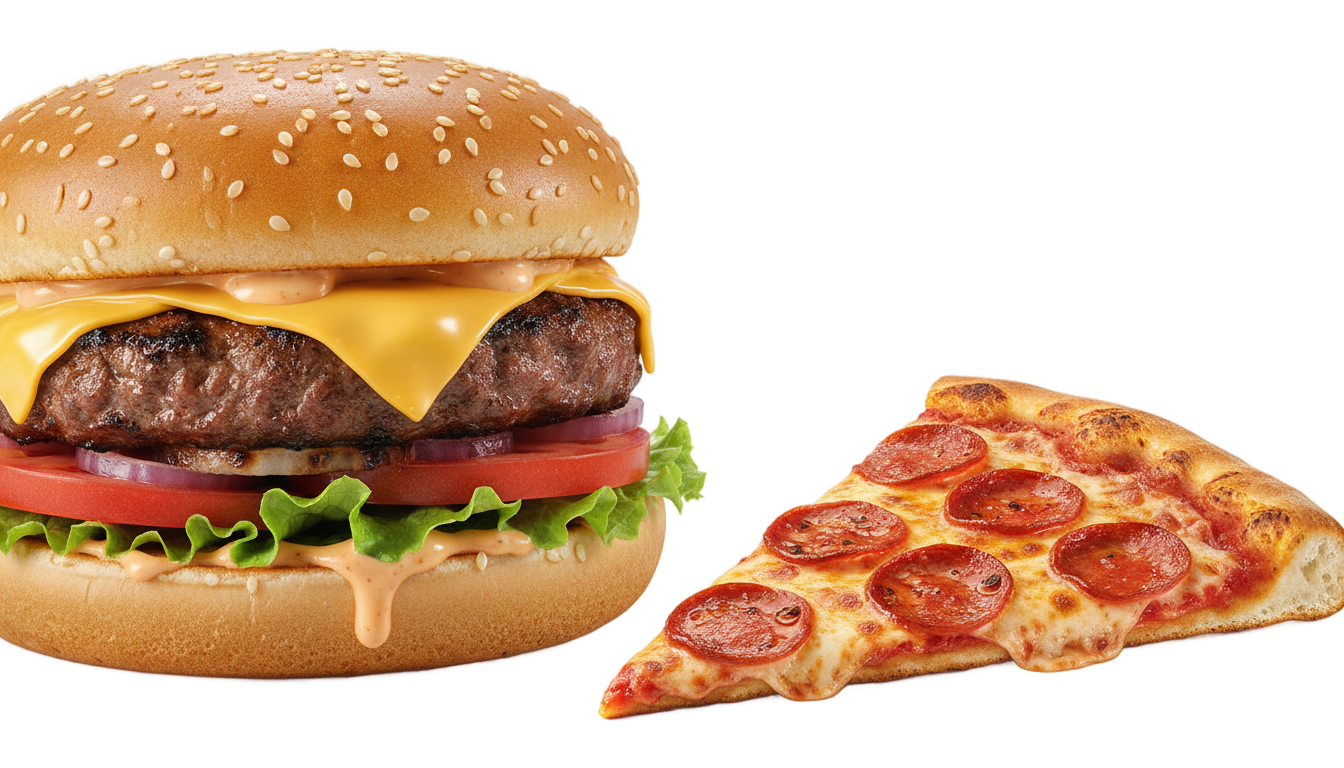 pizza and burger png PNG transparent background