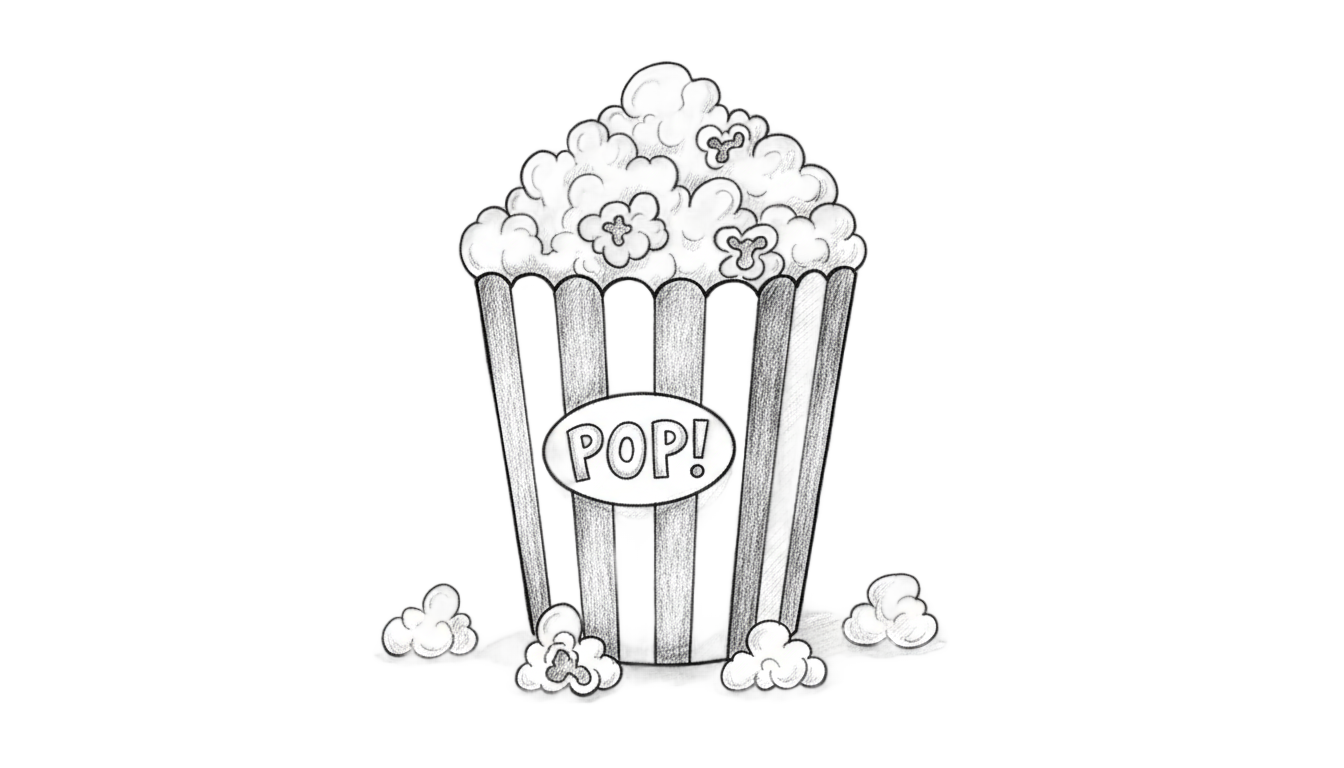 popcorn drawing png PNG transparent background