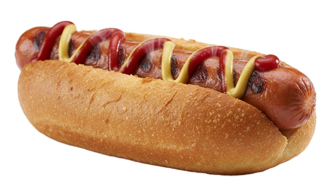 tender juicy hotdog png PNG transparent background