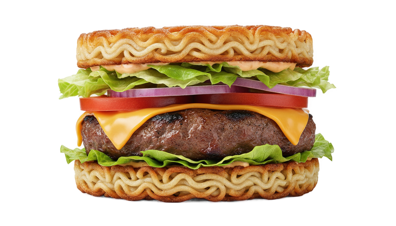 noodle burger png PNG transparent background