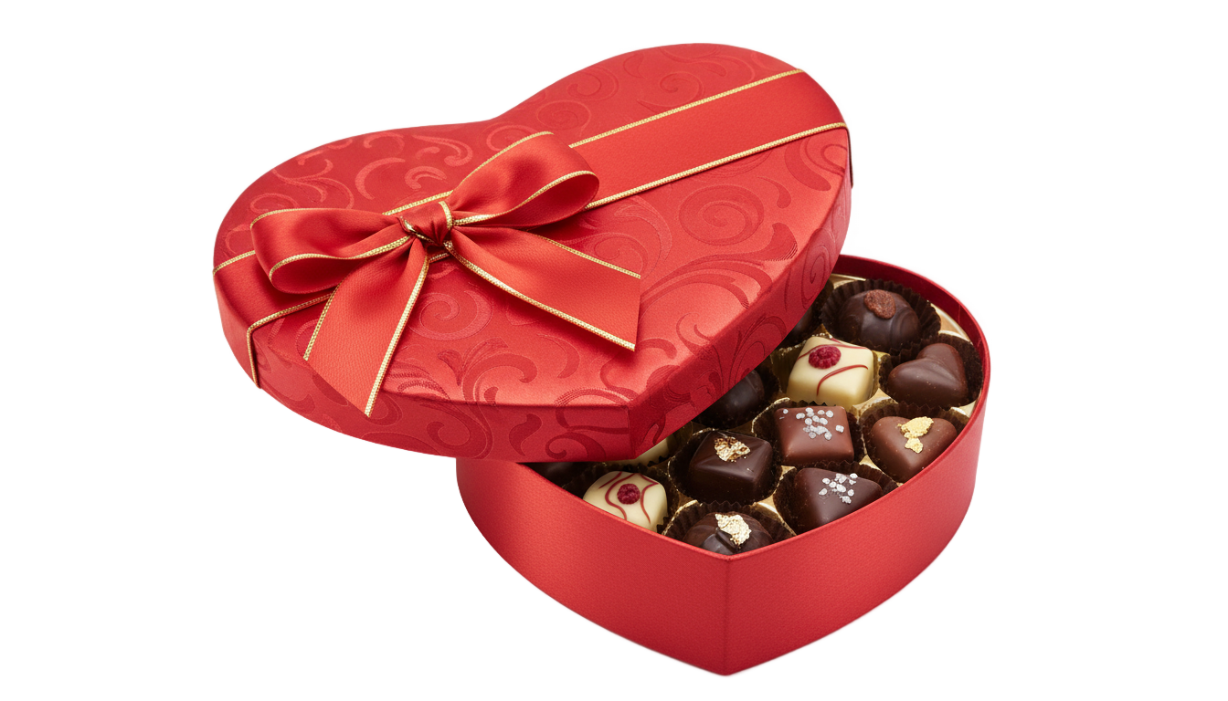chocolate heart box png PNG transparent background
