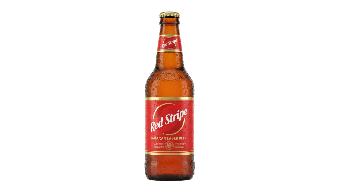 red stripe beer png PNG transparent background