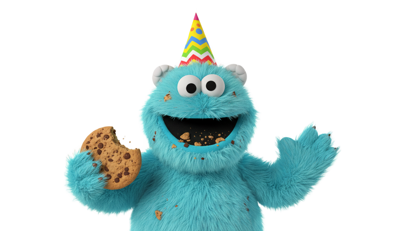 cookie monster birthday png PNG transparent background