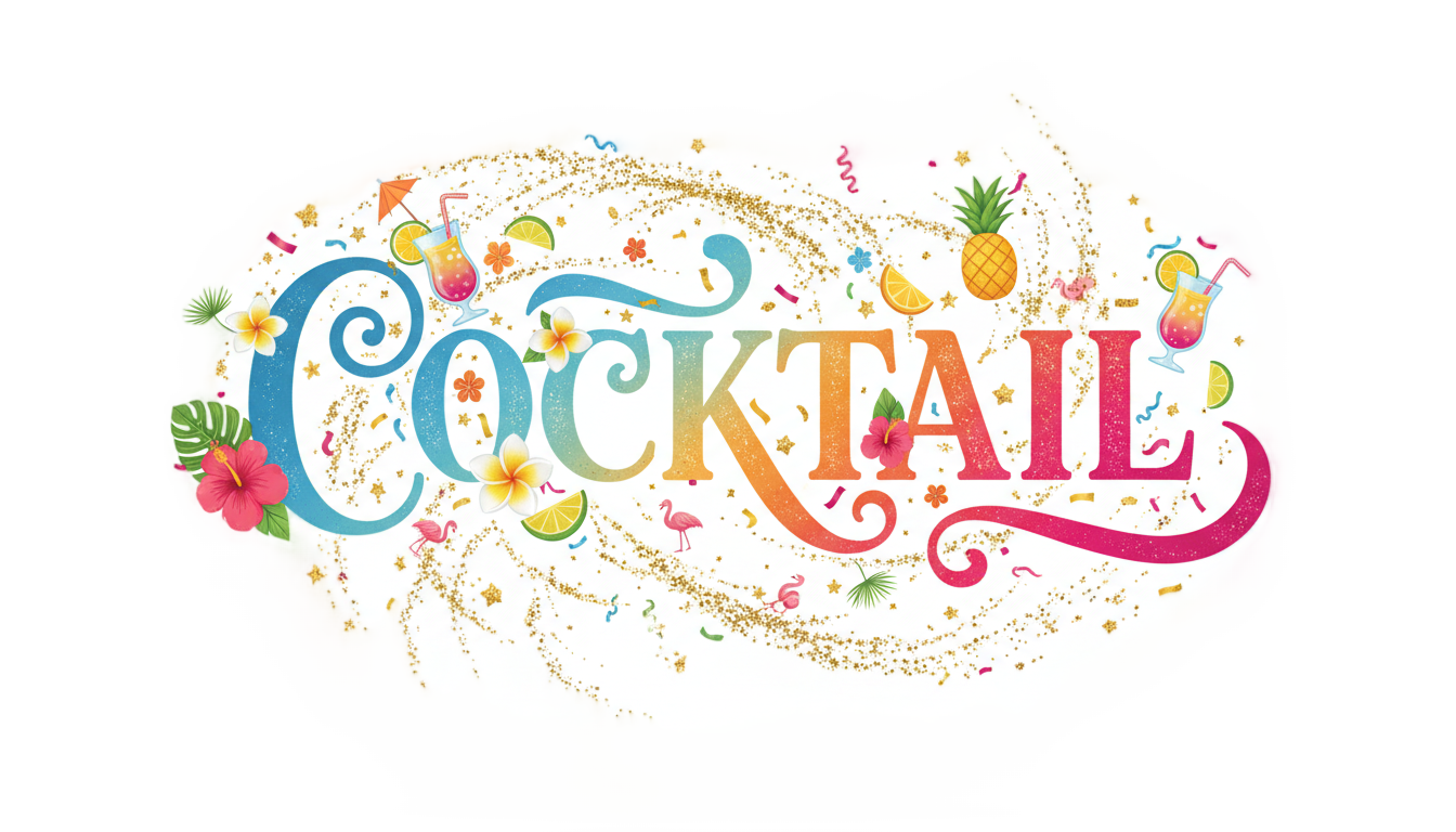 cocktail text png PNG transparent background