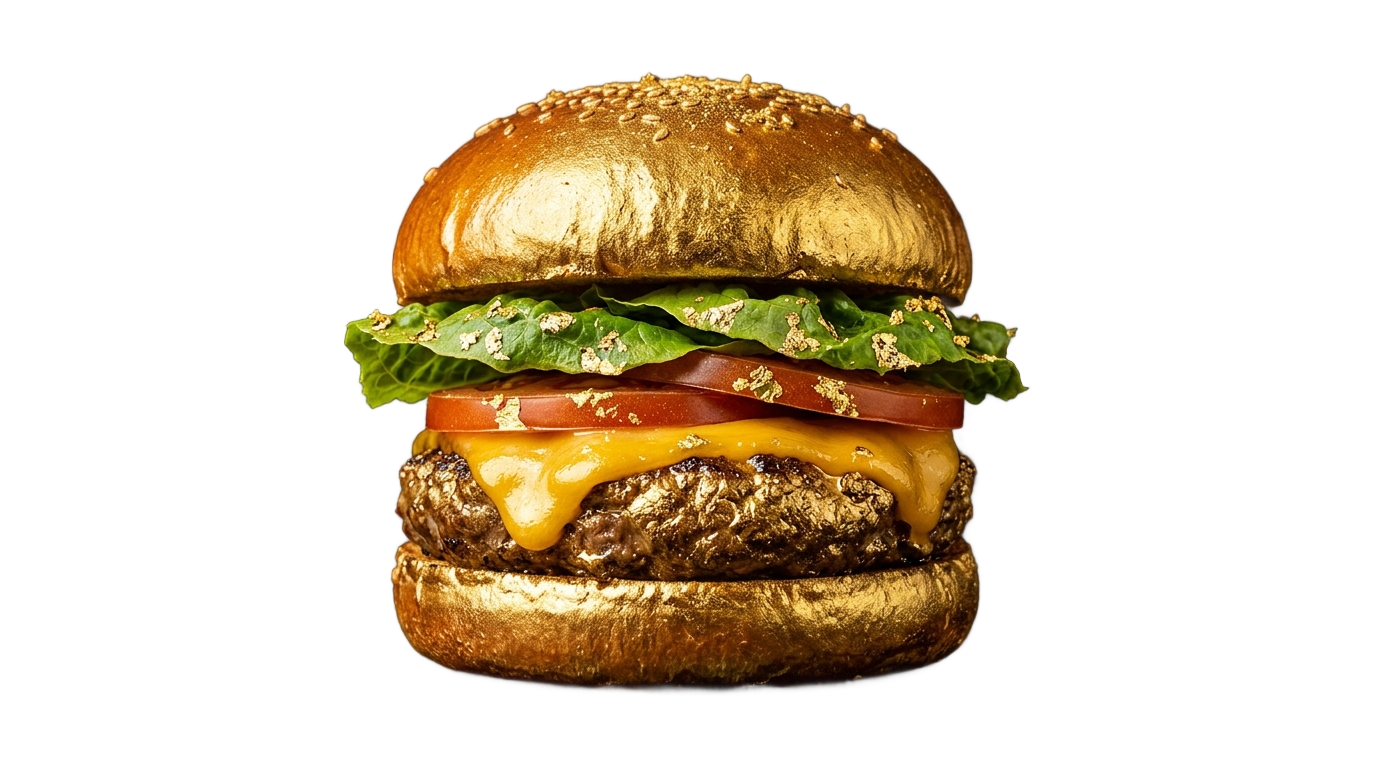 gold burger png PNG transparent background
