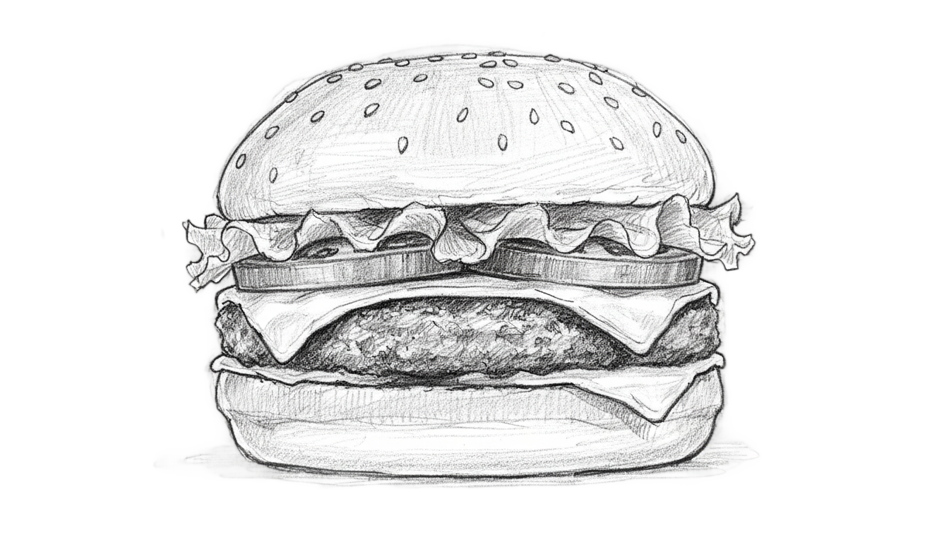 burger sketch png PNG transparent background