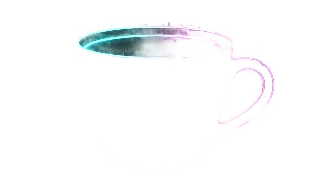 neon coffee cup png PNG transparent background