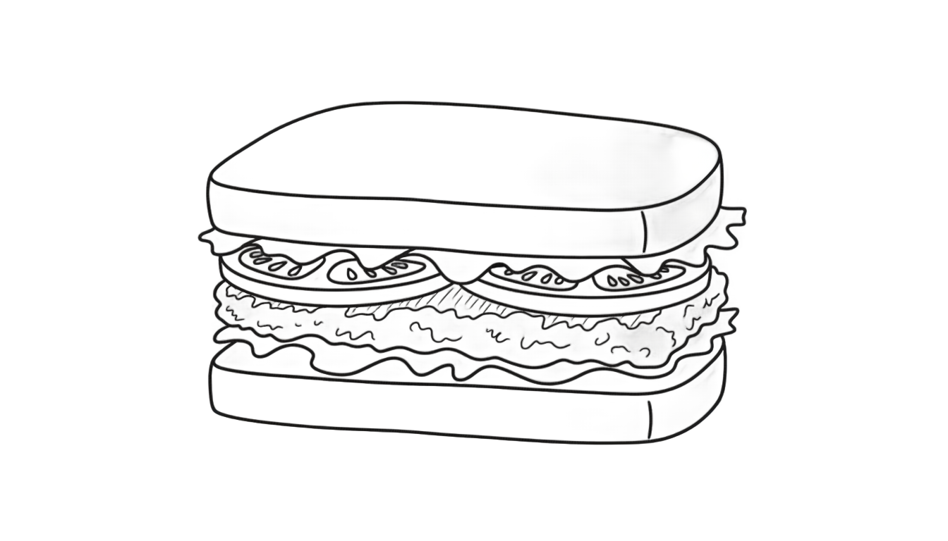 sandwich outline png PNG transparent background