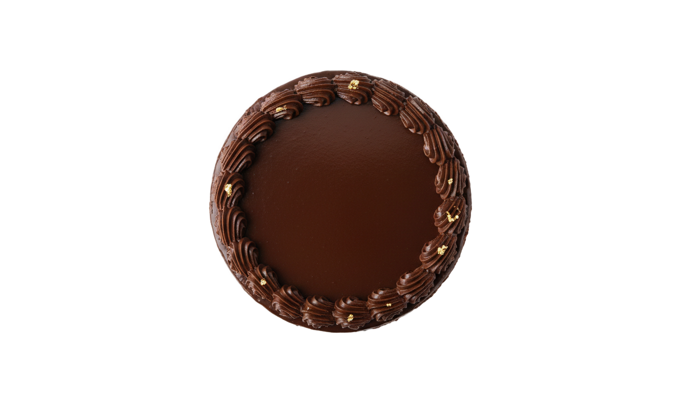 chocolate cake top view png PNG transparent background