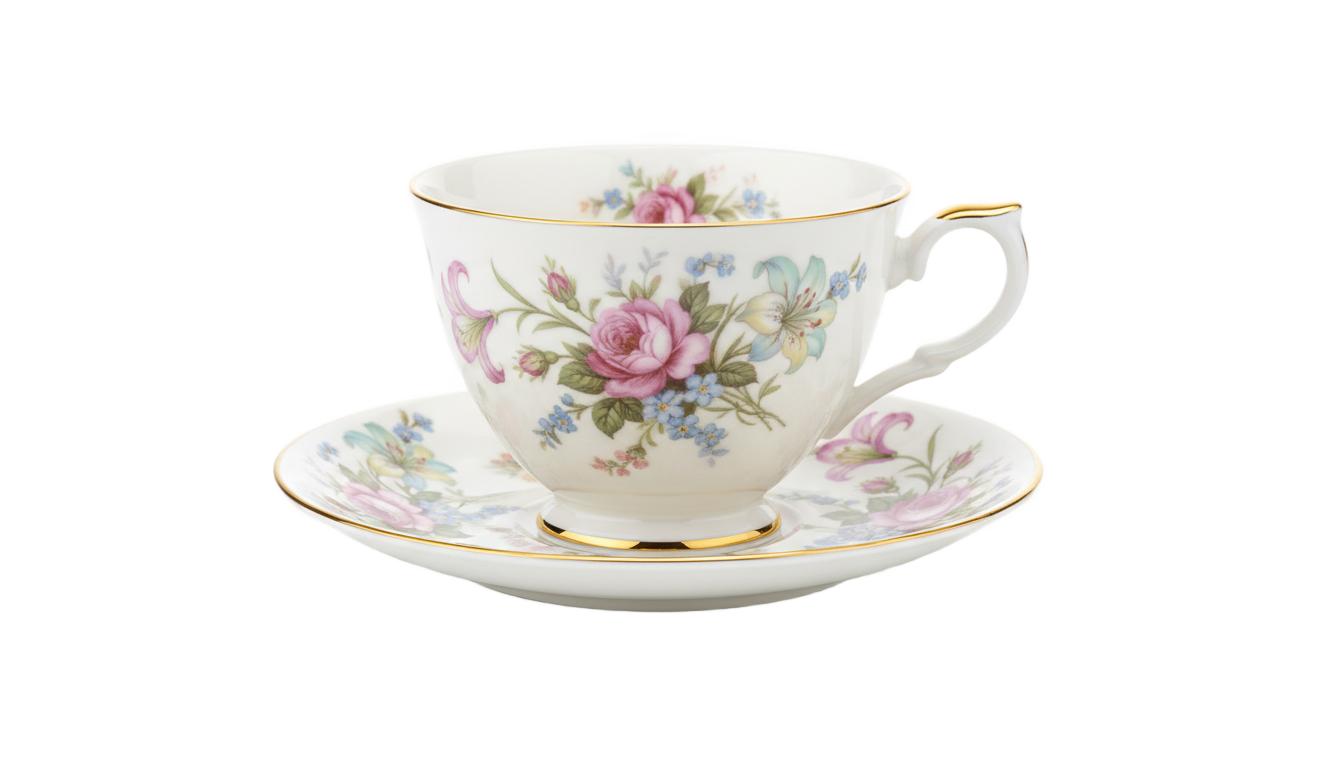 tea cup plate png PNG transparent background