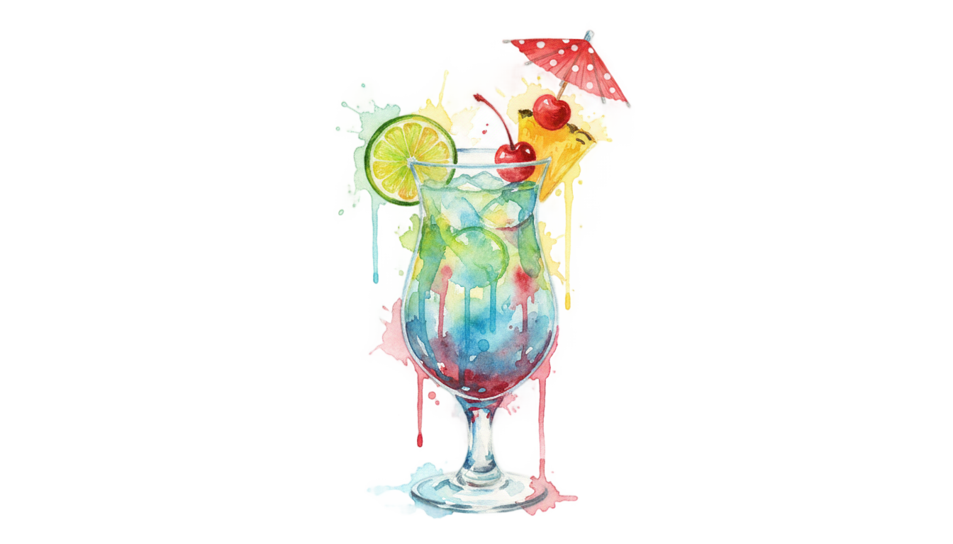 watercolor cocktail png PNG transparent background