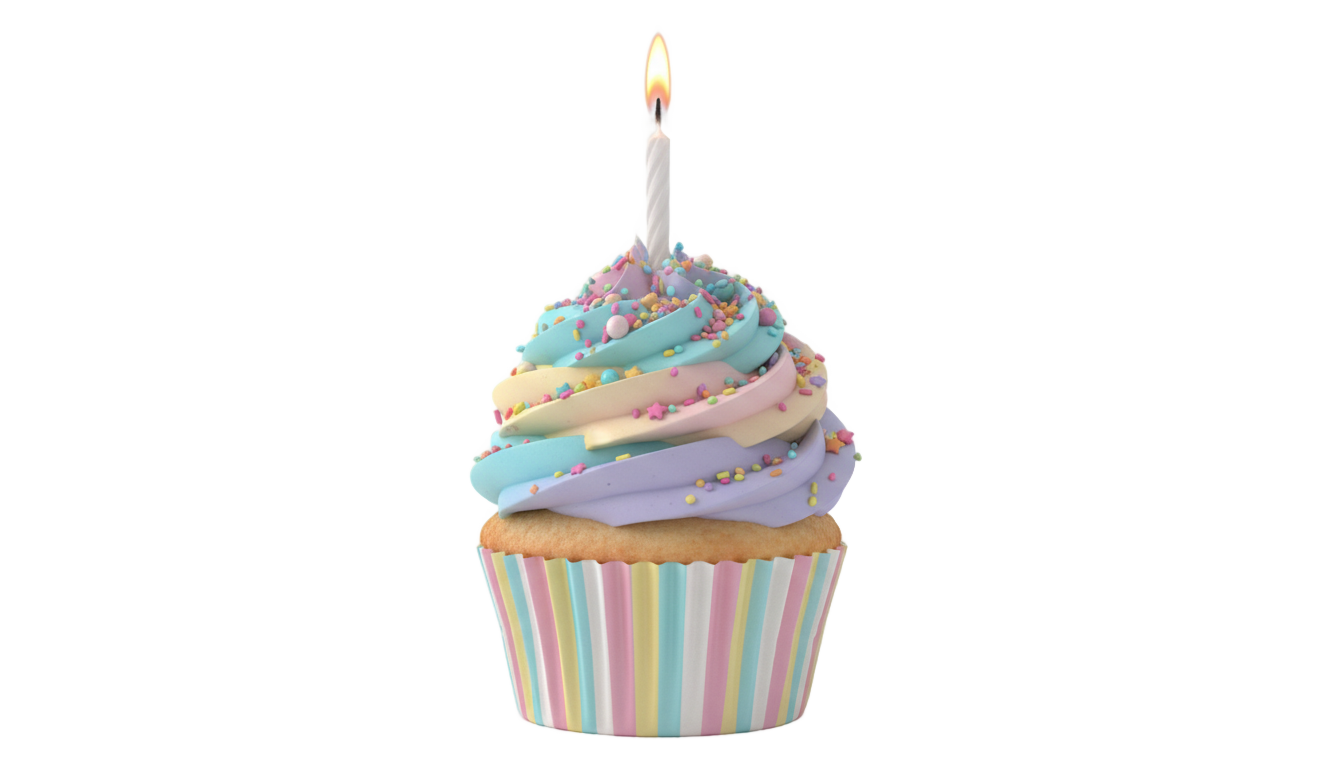 happy birthday cupcake png PNG transparent background