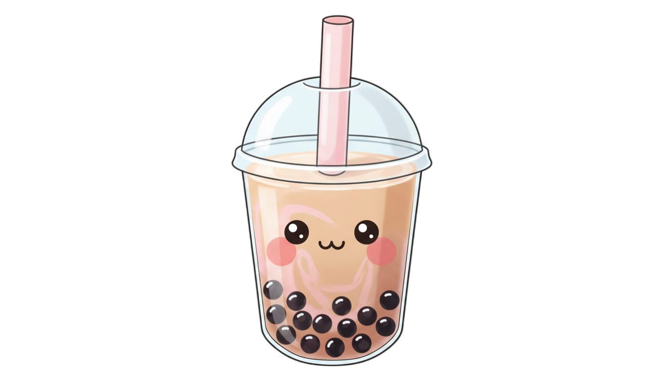 cute boba tea png PNG transparent background