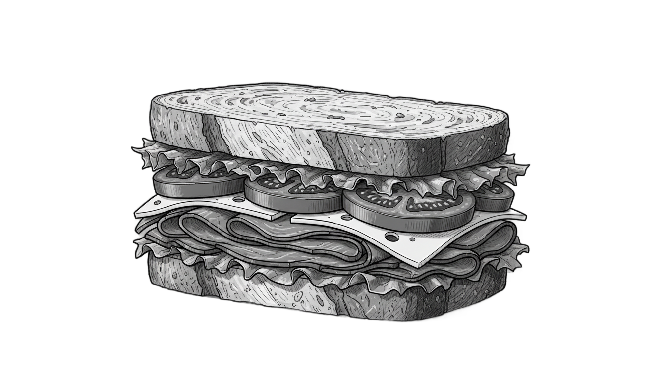 sandwich png black and white PNG transparent background