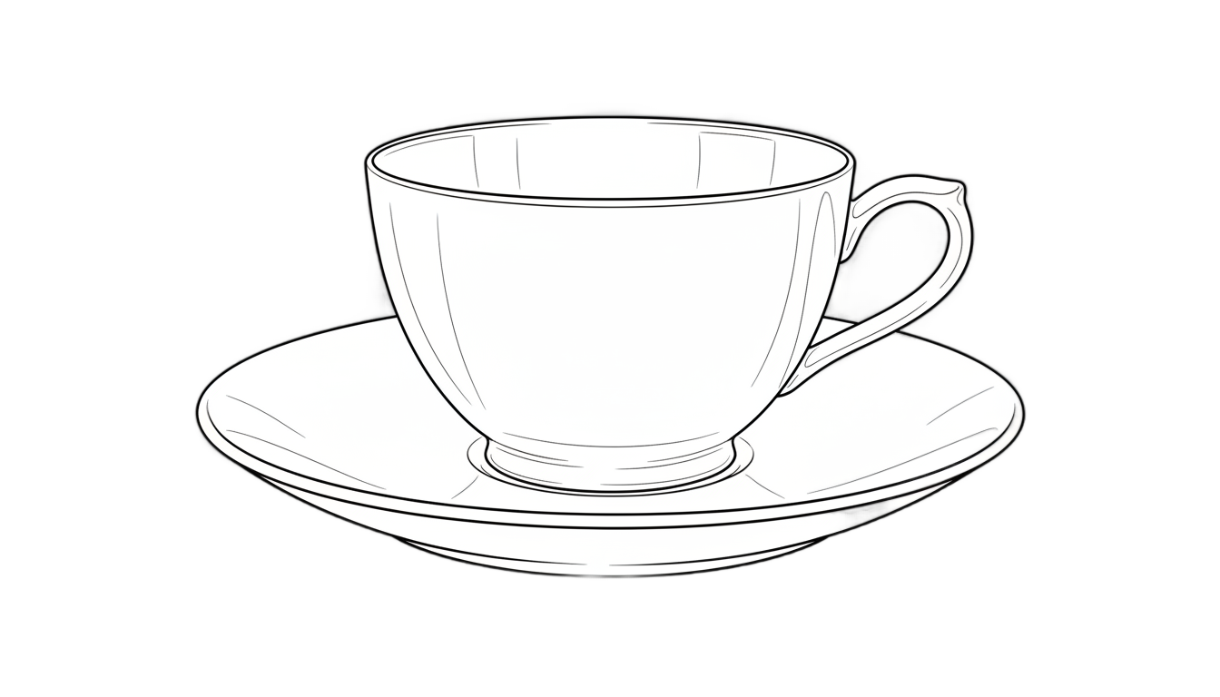 tea cup png black and white PNG transparent background