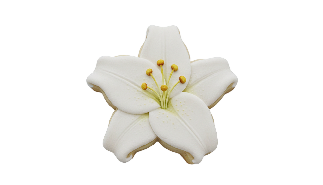 white lily cookie png PNG transparent background