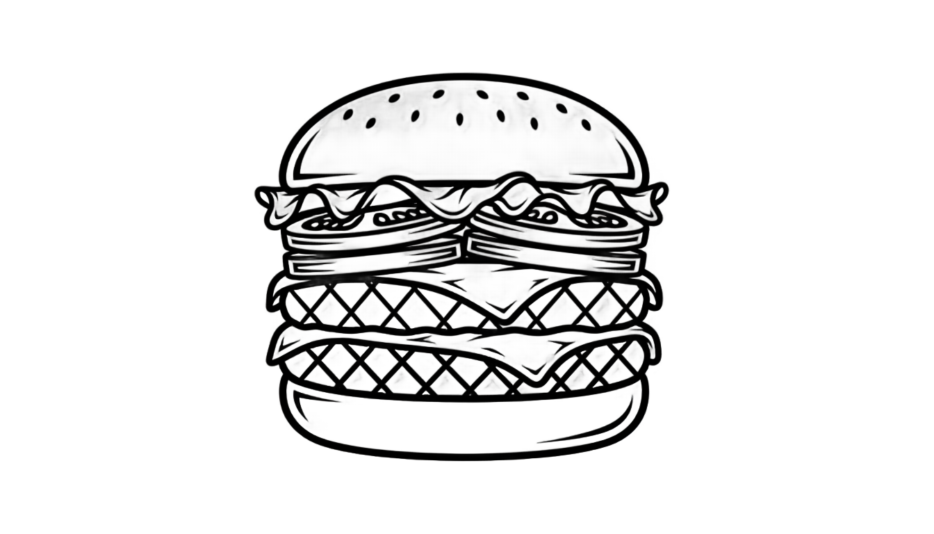 burger outline png PNG transparent background