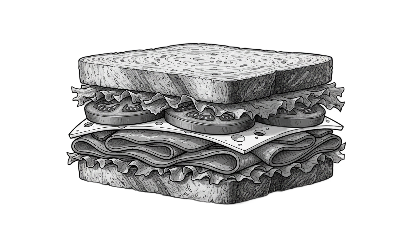 sandwich png black and white PNG transparent background